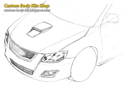 Toyota Camry Custom Body Kit design - Hood/Bonnet