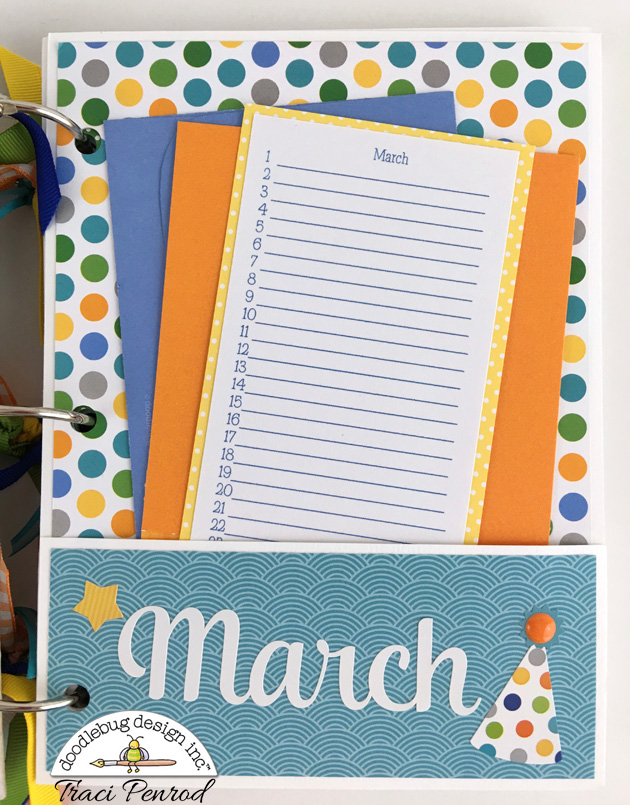 Birthday Card Monthly Organizer Scrapbook with pockets