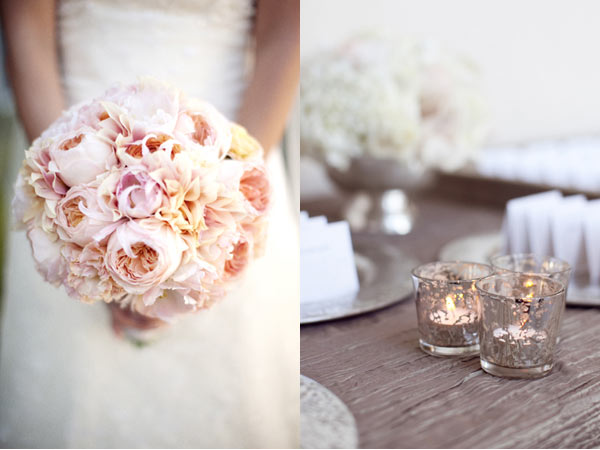 pink and grey wedding flowers