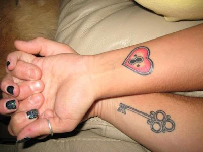 Hot Couples Tattoo DesignsL Heart, Lock And Key Tattoos Key Tattoos Designs 