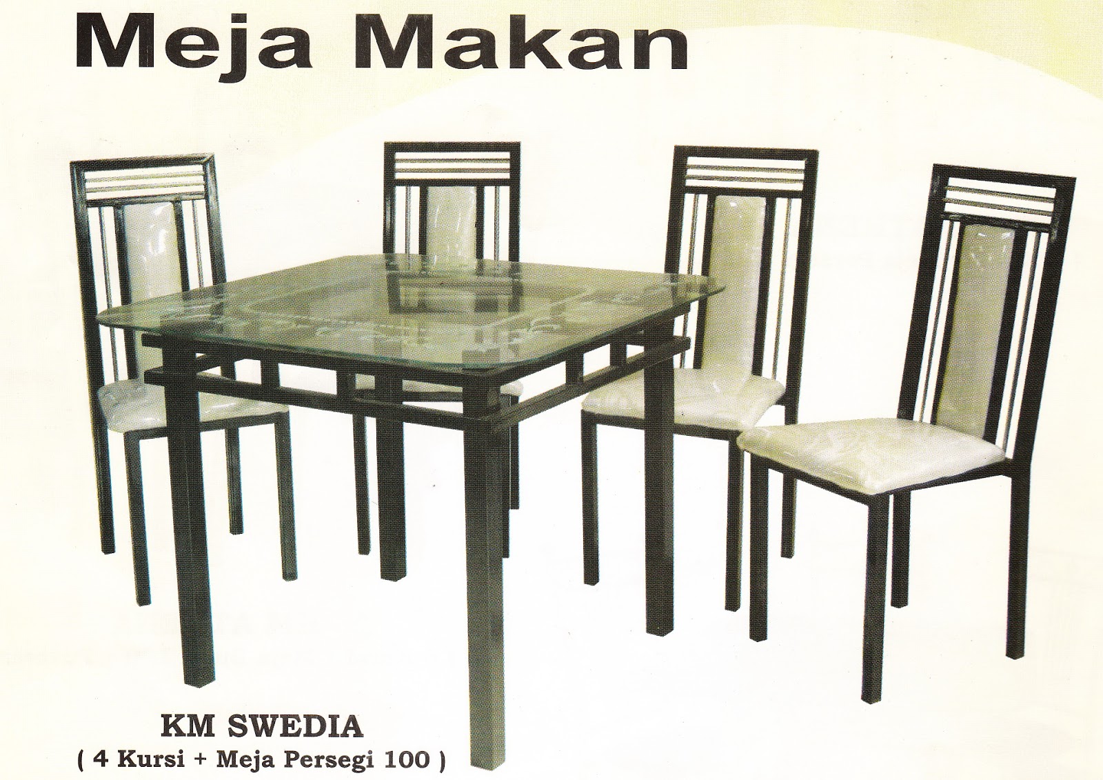 MAHKOTA BARU FURNITURE MEJA MAKAN  BESI  MEWAH DAN KAYU 