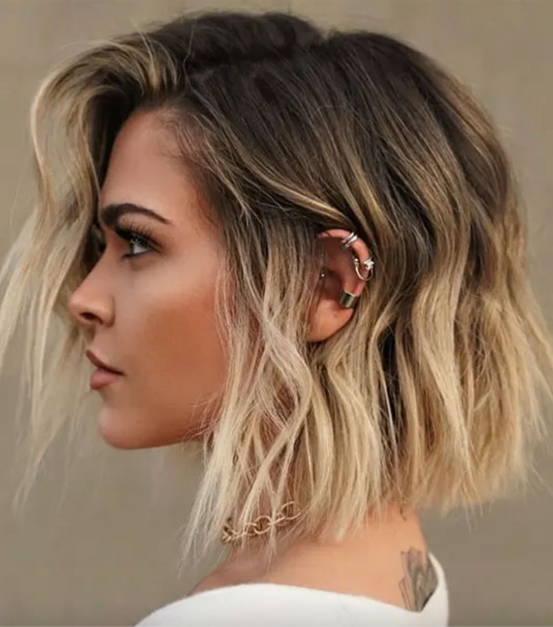 brunette to blonde balayage short hair