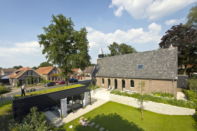 Picture of the backyard and the terrace as seen from the tree