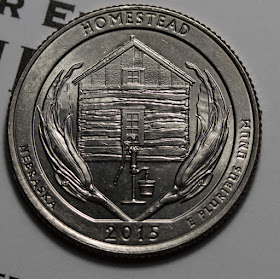 Reverse of 2015-D Homestead Quarter, Home, Grains, Water Pump