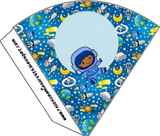 Astronaut Kid Party, Free Printable Cones.