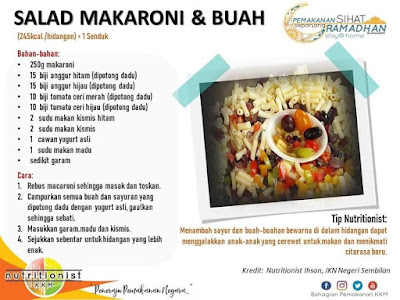 menu berbuka puasa dan sahur simple salad makaroni