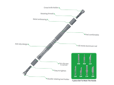 CPU GLUE BLADE RELIFE RL-101B 8 IN 1CPU REMOVE GLUE BLADE KNIFE SET