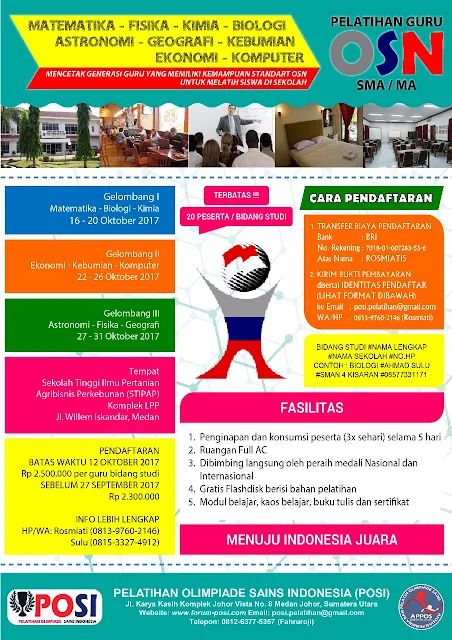 Pelatihan Guru Pembina Olimpiade SMA/MA