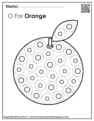 Letter O dot markers free preschool coloring pages ,learn alphabet ABC for toddlers