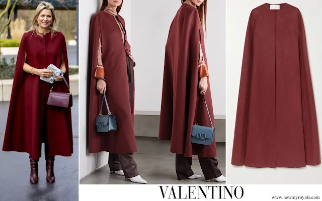 Queen Maxima wore VALENTINO wool and cashmere-blend cape