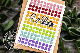 Sunny Studio Stamps: Frilly Frames Dies Hello Word Die Hello Card by Eloise Blue