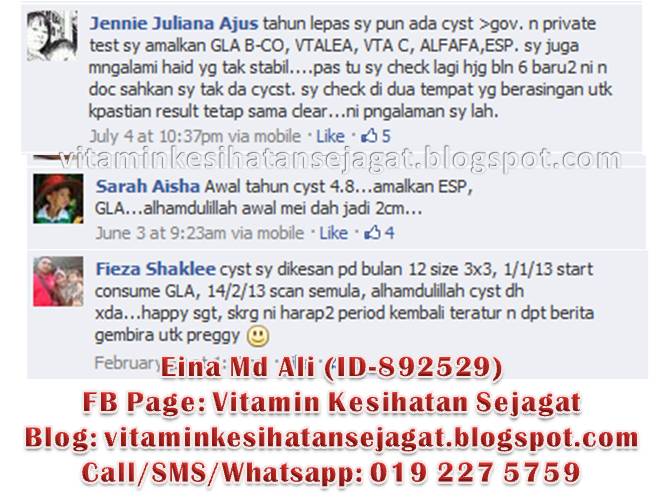 Testimoni GLA Complex untuk Masalah Cyst & Fibroid - Eina 