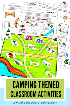 Looking for a fun way to boost engagement in your classroom this year. Include camping themed classroom activities in your lessons for fun and exciting activities your students will look forward to completing. Whether it's grammar review, math, or writing, these camping themed classroom activities are sure to be a hit! #thechocolateteacher #campingthemedclassroomactivities #campingthemedactivitiesfortheclassroom