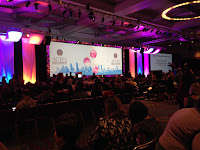 Crowd gathering for the ACTFL opening session