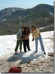Three Girls on HIKE in Snow
