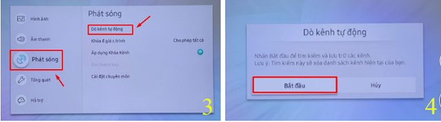 Chi tiết cách dò kênh trên các dòng tivi Samsung