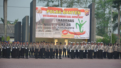 Polda Banten Gelar Upacara Peringatan Hari Olahraga National Ke-36