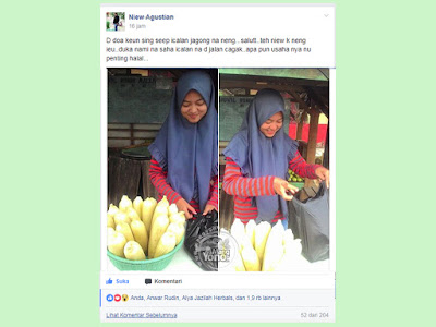 FOTO Neng Cantik Penjual Jagung Rebus Manis dari Subang - Niew Agustian