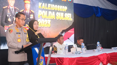 Kapolda Sulsel Gelar Rilis Akhir Tahun 2023 di Mako Ditpolairud di Bibir Pantai Makassar