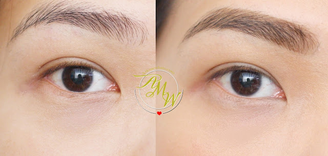 before and after photo of Kate Lasting Eyebrow W in BR-3 