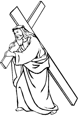 Jesus Carrying Cross Coloring Picture