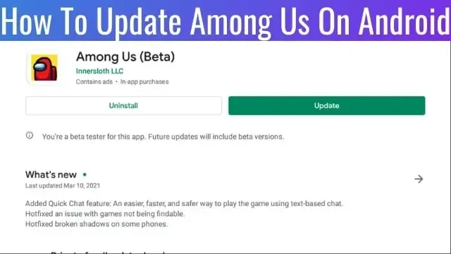 how to update among us on android