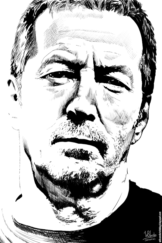 Ink drawing of Eric Clapton, using Krita 2.4.