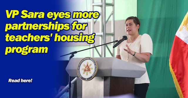 VP Sara Duterte eyes more partnerships for teachers' housing program