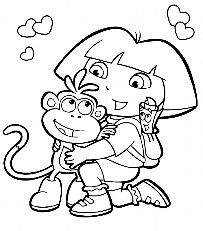 Dora coloring pages for kids picture 4 title=