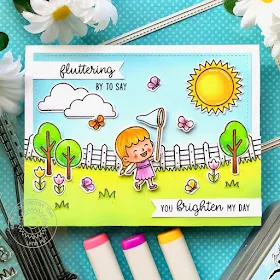 Sunny Studio Stamps: Spring Scenes Spring Showers Frilly Frame Dies Spring Themed Everyday Card by Lynn Put
