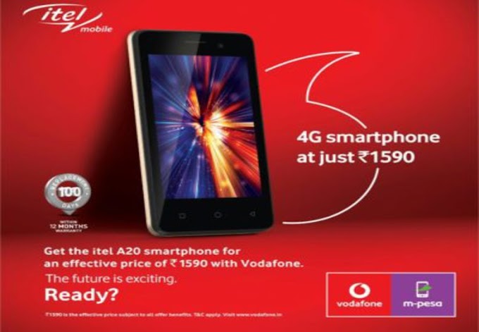 Book your smartphone Vodafone Itel A20 price is just R1590