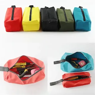 Made from high quality cloth, the tool bag pouch is durable with zipper, organize plumber electrician, storage small parts hown - store