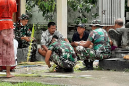  Satgas Pamtas RI-RDTL Sektor Timur Bantu Penyiapan Perayaan Nyepi di Atambua