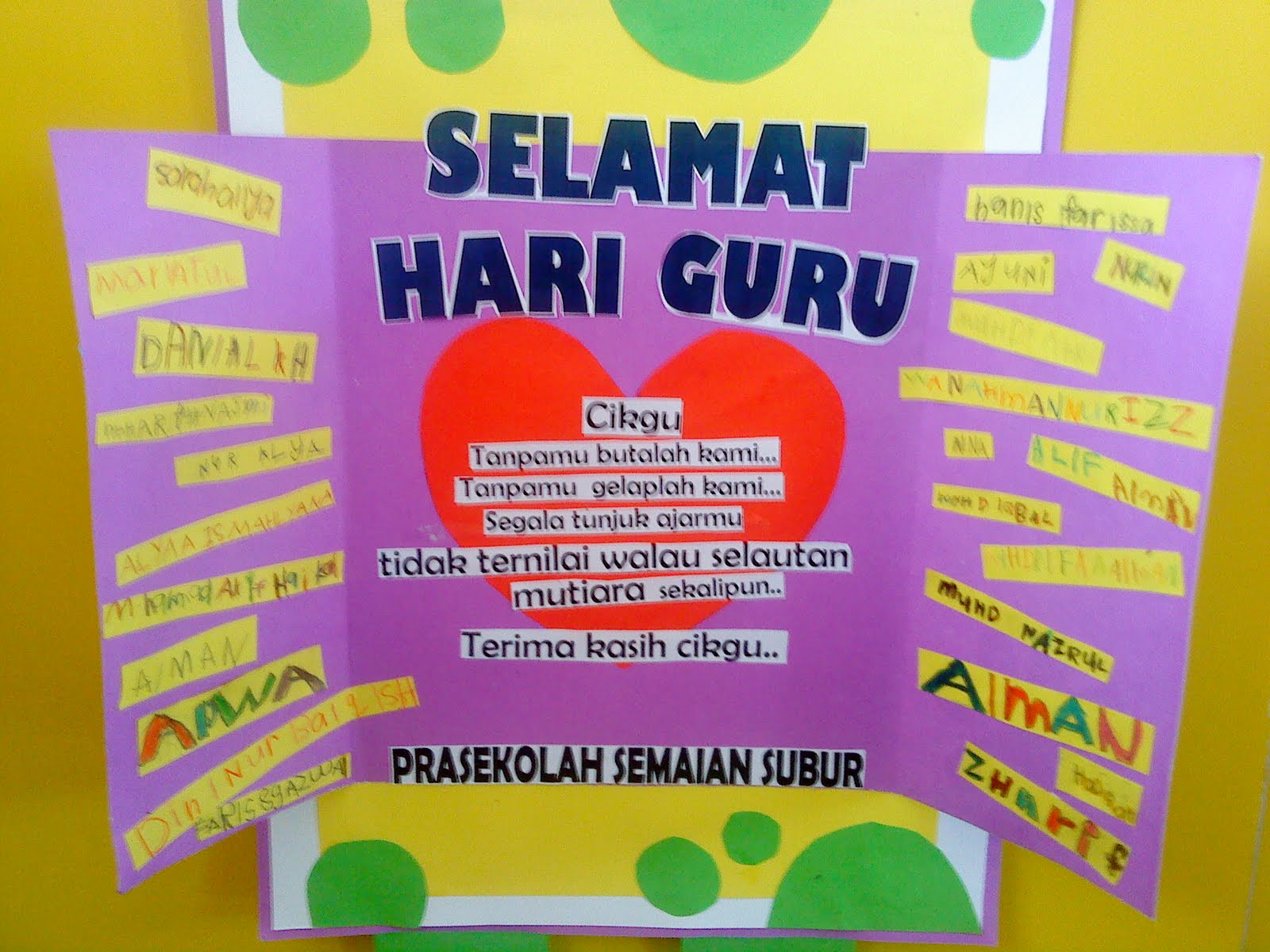 CIKGU EELA (IL) PRESCHOOLERS @ PCE: KaD HaRi GuRu!!