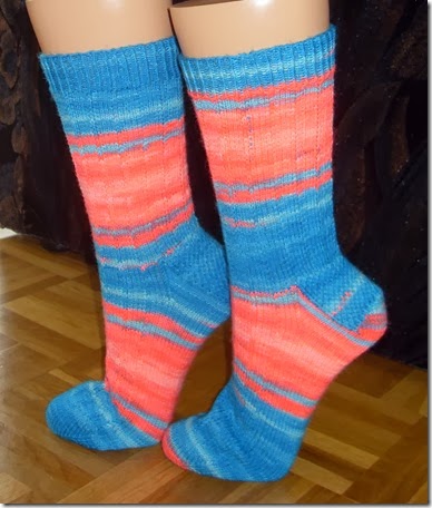 2014 Socken Fluor blau rot