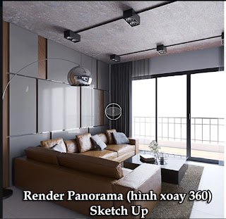 hình render 360 độ trên sketch up