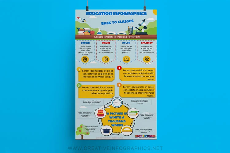 Back to school educative infographic template