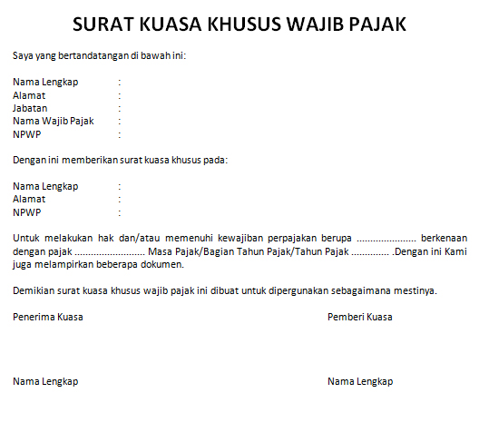 Contoh Surat Kuasa Khusus  RUANGSIPIL