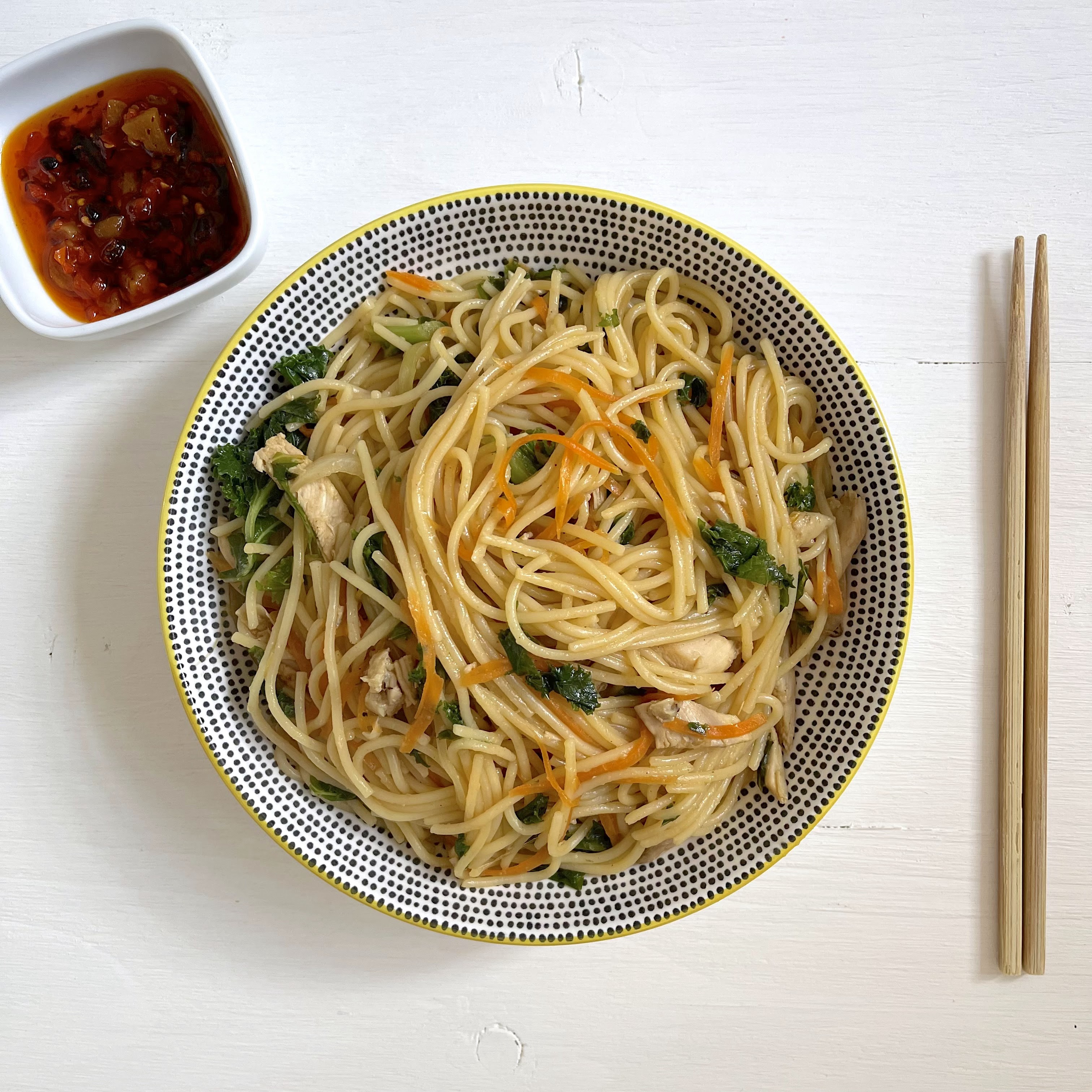 Stir-Fried-Chicken-Noodles-Spaghetti