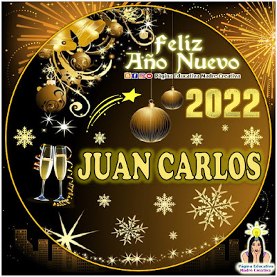 Nombre JUAN CARLOS por Año Nuevo 2022 - Cartelito hombre