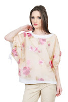 Bluza lejera alba cu fata bej D2549-B