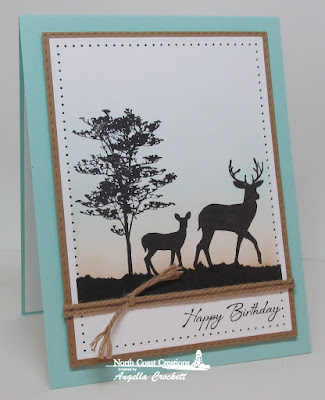 North Coast Creations Deer Silhouette Greetings, ODBD Custom Double Stitched Rectangles Dies, ODBD Custom Rectangles Dies, Card Designer Angie Crockett