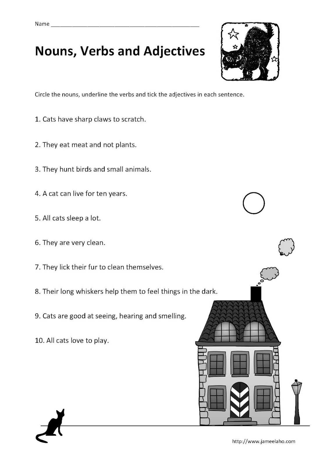 Teaching Simplified: Identifying Nouns, Verbs and Adjectives in a  alphabet worksheets, learning, worksheets, and free worksheets Underline The Nouns Worksheet 2 1600 x 1131