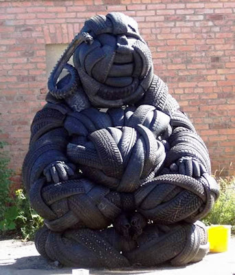 Sculptures from used tires