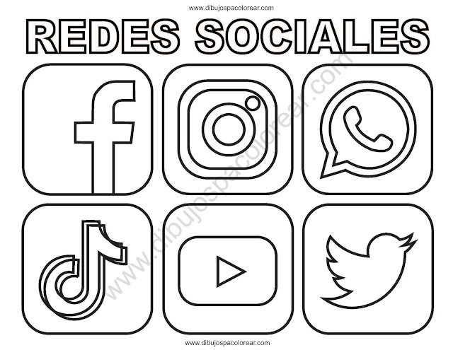 Logos de redes sociales para colorear