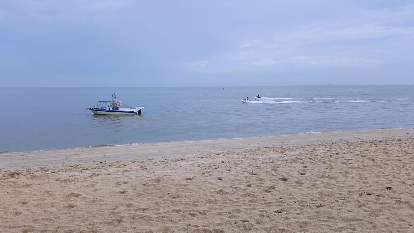 jestskis and a speedboat at Batu Ferringhi Beach, Georgetown, Penang, Malaysia