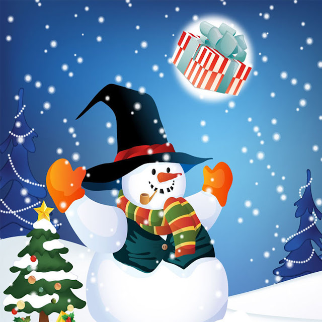 Christmas snowman iPad wallpaper