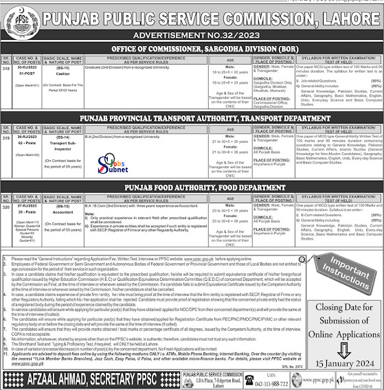PPSC Lahore Job 2024 | Punjab Public Service Commission