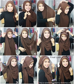 tutorial hijab kerudung paris style 4