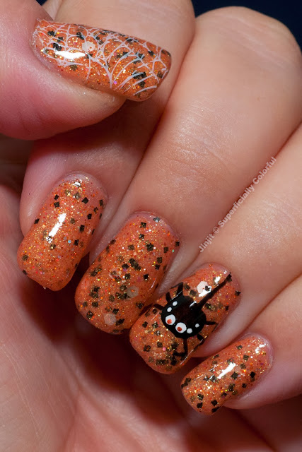 SoFlaJo Spider Funk Halloween Nail Art